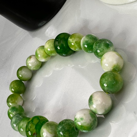 RARE PERSIAN JADE + AGATE NATURAL BRACELET size 7”,8” - Picture 7 of 13